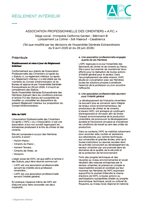 APC - Règlement Intérieur - 2026